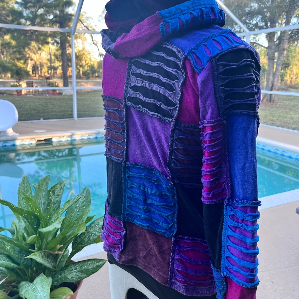 Vibrant Patchwork Utility Jacket NWT - image 4